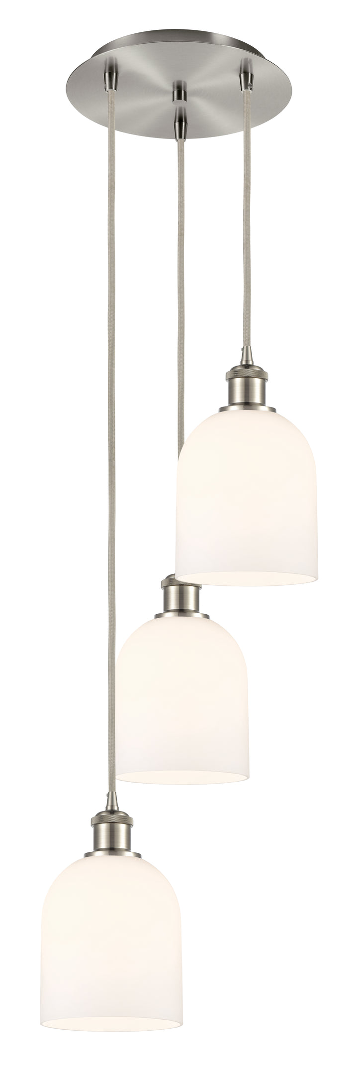 Innovations Lighting Bella 6" Multi Pendant Pendants Innovations Lighting Brushed Satin Nickel White ; Glass Type: White 