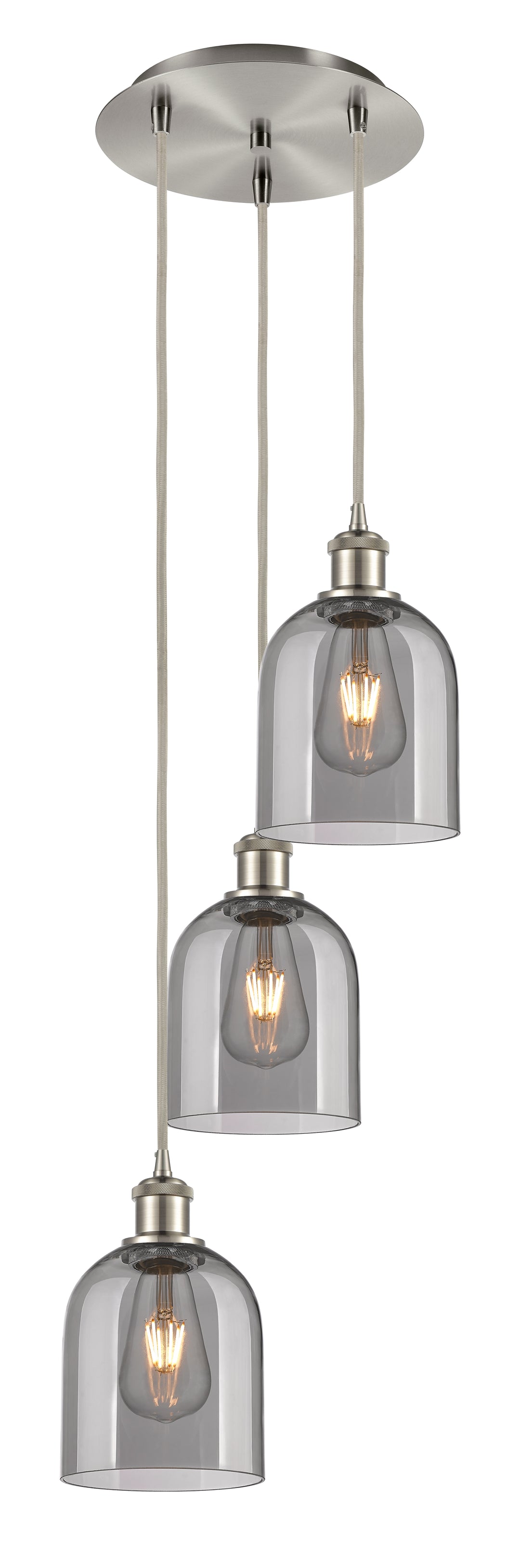 Innovations Lighting Bella 6" Multi Pendant Pendants Innovations Lighting Brushed Satin Nickel Light Smoke ; Glass Type: Smoked 