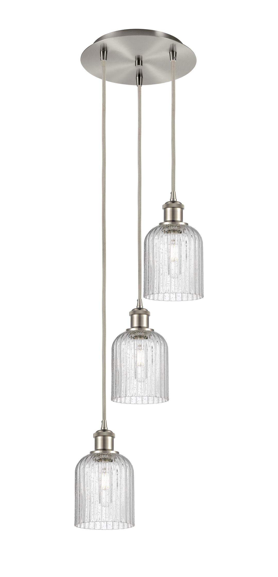 Innovations Lighting Bridal Veil 5" Multi Pendant Pendants Innovations Lighting Brushed Satin Nickel Seedy ; Glass Type: Seedy; Ribbed 