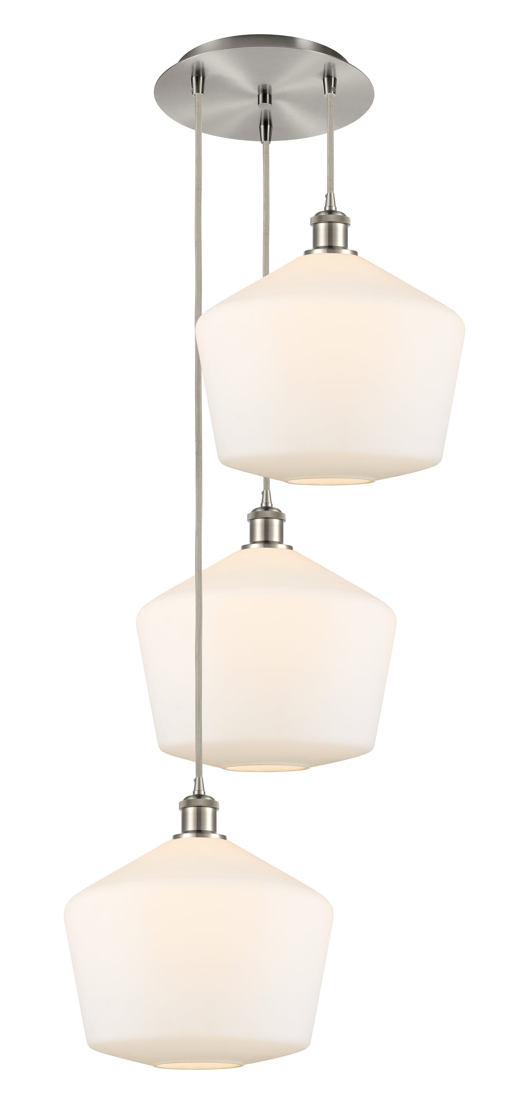 Innovations Lighting Cindyrella 12" Multi Pendant - Brushed Satin Nickel Pendants Innovations Lighting Cased Matte White ; Glass Type: White  