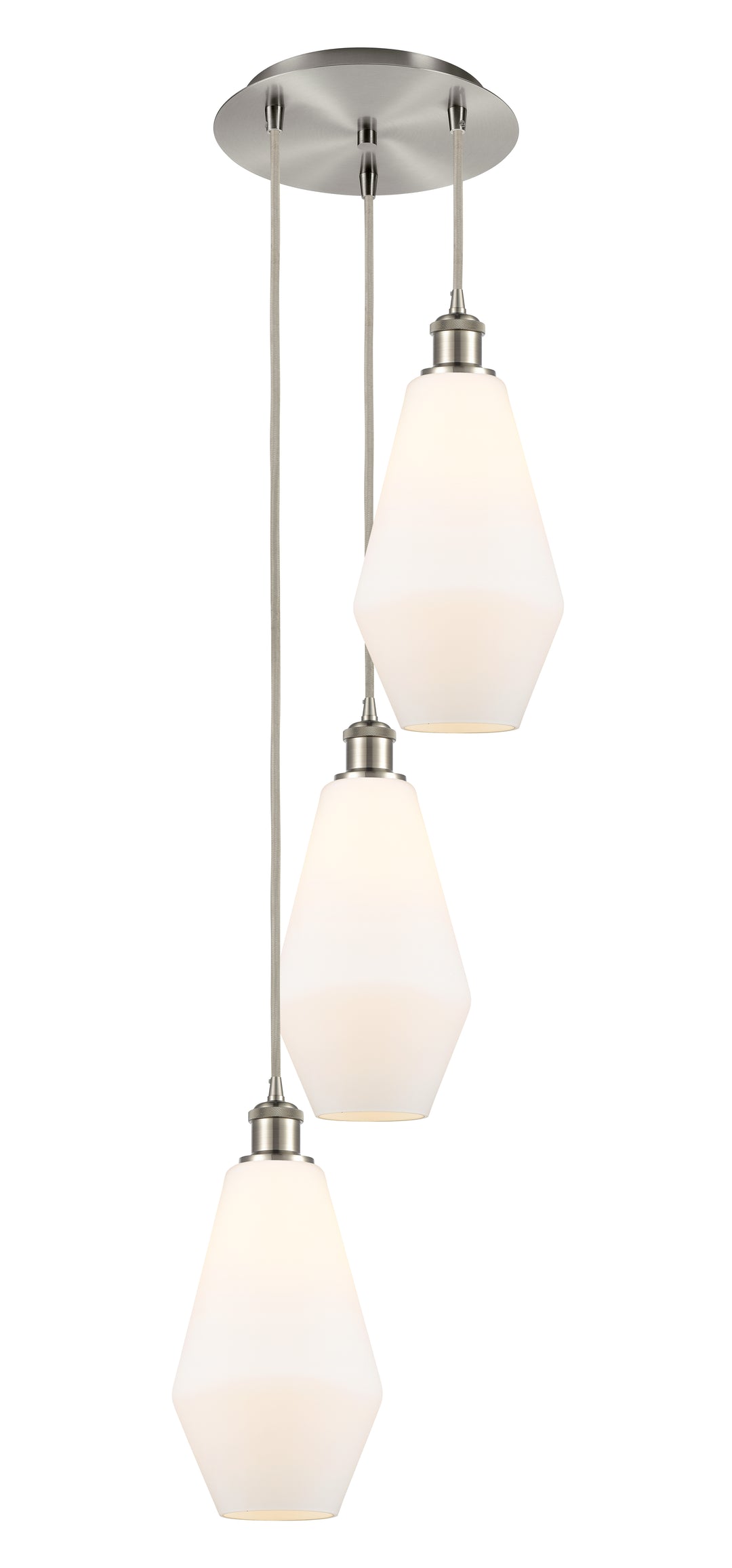 Innovations Lighting Cindyrella 7" Multi Pendant - Brushed Satin Nickel Pendants Innovations Lighting Cased Matte White ; Glass Type: White  