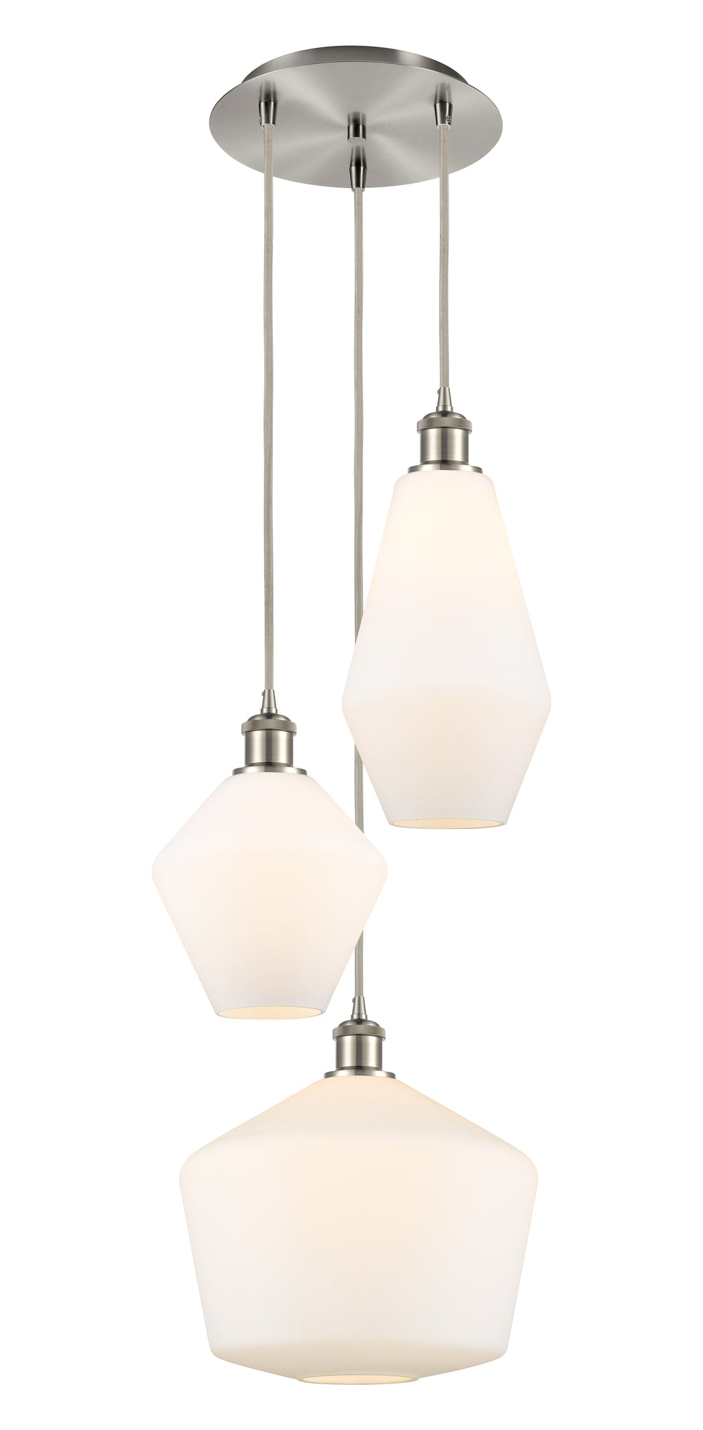 Innovations Lighting Cindyrella 12" Multi Pendant - Brushed Satin Nickel Pendants Innovations Lighting Cased Matte White ; Glass Type: Frosted  