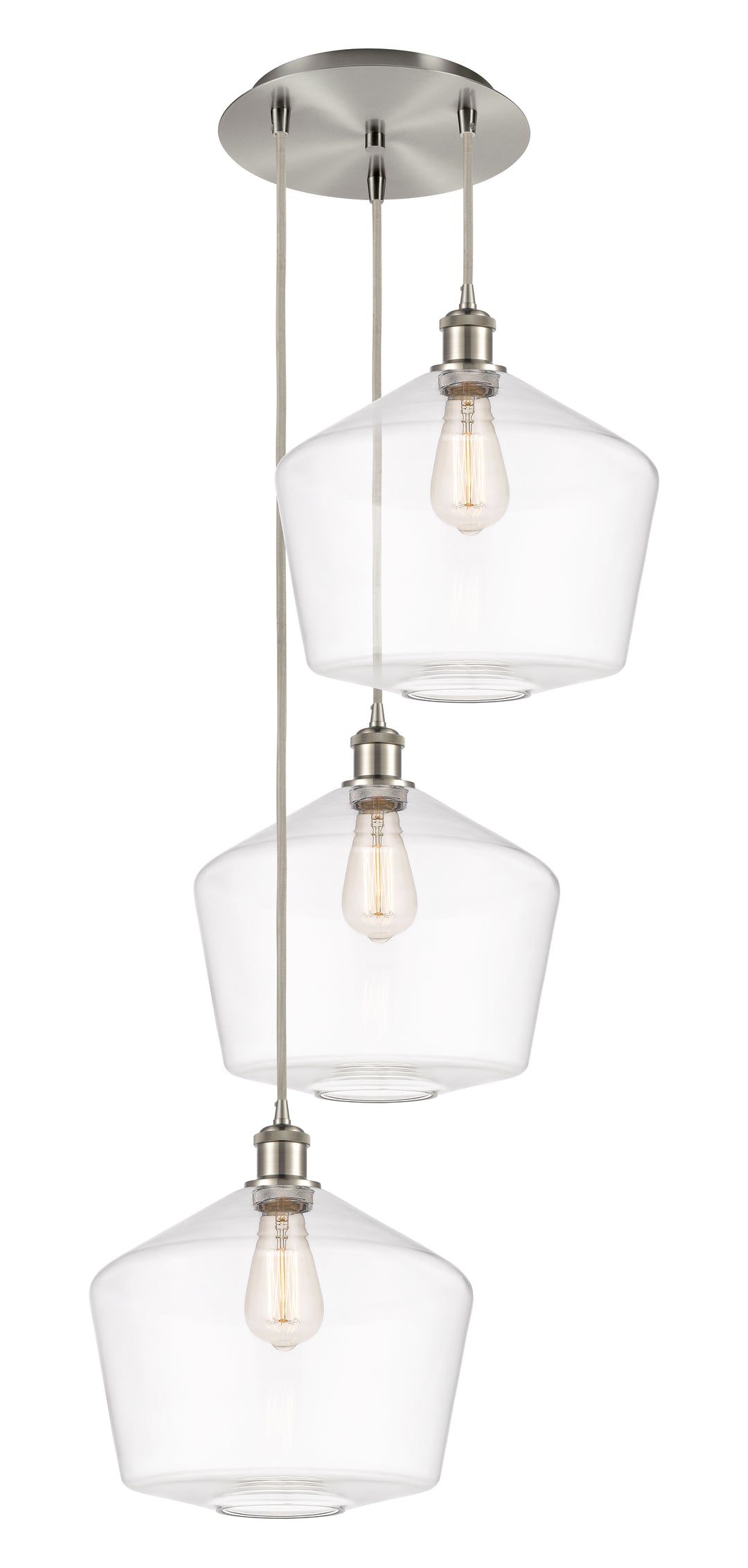 Innovations Lighting Cindyrella 12" Multi Pendant - Brushed Satin Nickel Pendants Innovations Lighting Clear ; Glass Type: Clear  