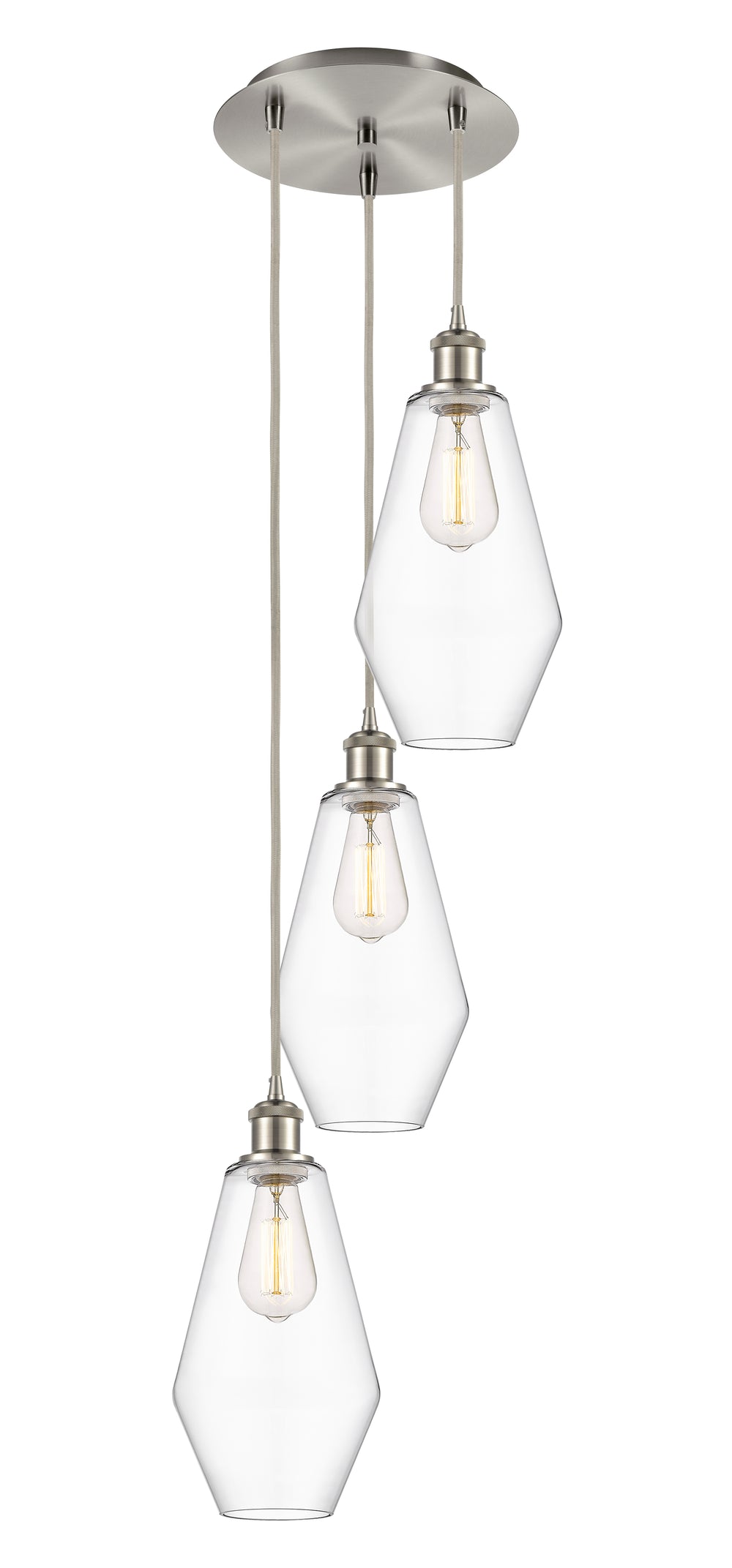 Innovations Lighting Cindyrella 7" Multi Pendant - Brushed Satin Nickel Pendants Innovations Lighting Clear ; Glass Type: Clear  