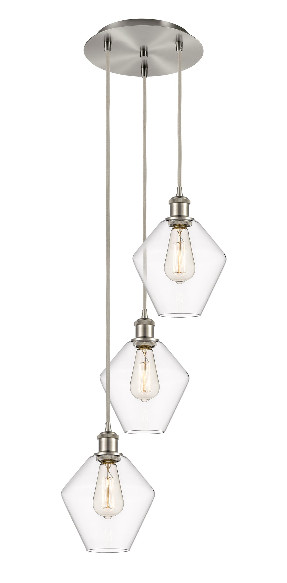 Innovations Lighting Cindyrella 8" Multi Pendant - Brushed Satin Nickel Pendants Innovations Lighting Clear ; Glass Type: Clear  