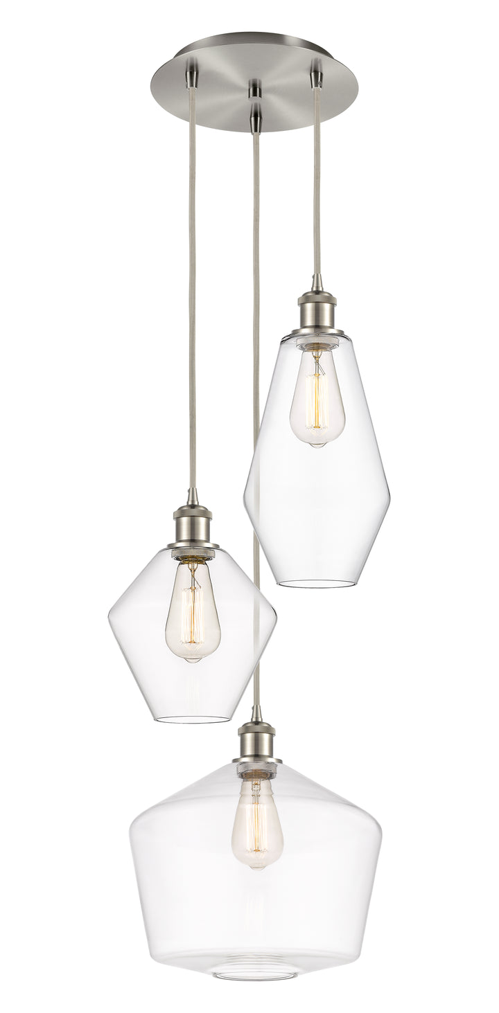 Innovations Lighting Cindyrella 12" Multi Pendant - Brushed Satin Nickel Pendants Innovations Lighting Clear ; Glass Type: Transparent  