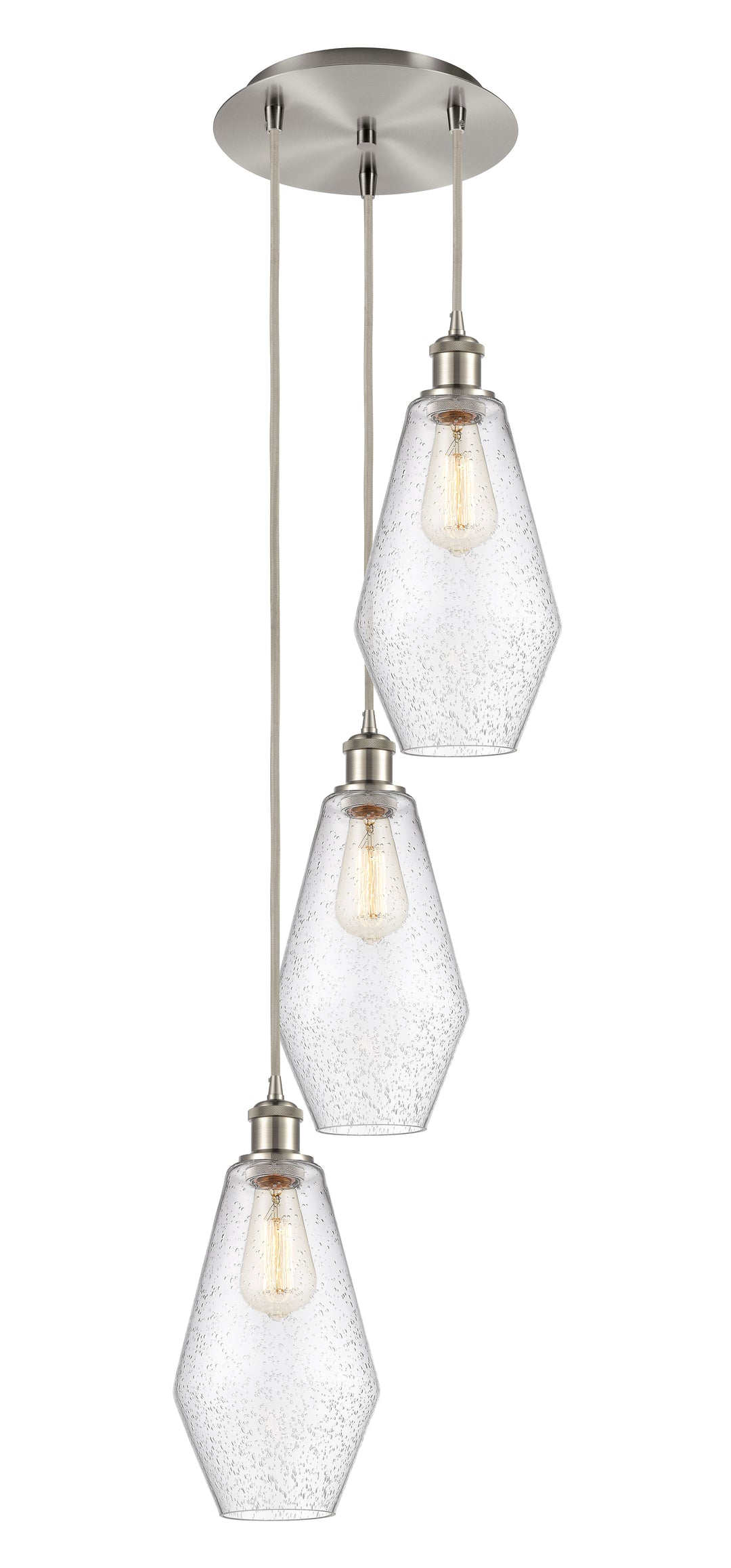 Innovations Lighting Cindyrella 7" Multi Pendant - Brushed Satin Nickel Pendants Innovations Lighting Seedy ; Glass Type: Seeded  