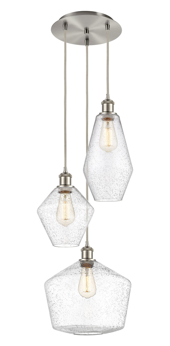 Innovations Lighting Cindyrella 12" Multi Pendant - Brushed Satin Nickel Pendants Innovations Lighting Seedy ; Glass Type: Transparent  