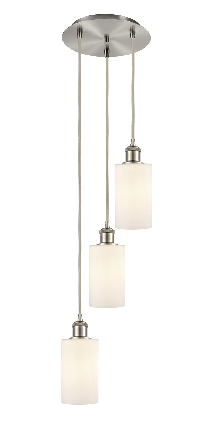 Innovations Lighting Clymer 4" Multi Pendant - Brushed Satin Nickel Pendants Innovations Lighting Matte White ; Glass Type: White  