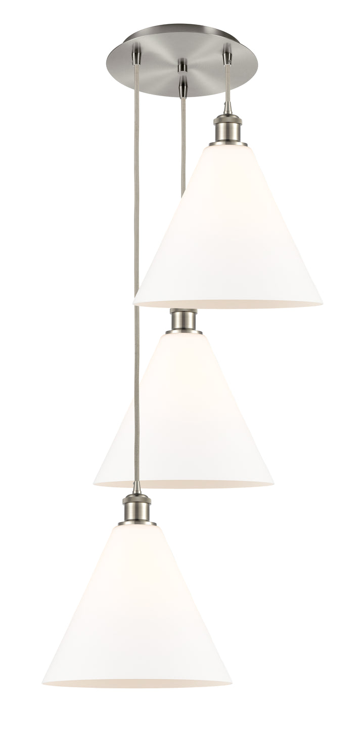 Innovations Lighting Berkshire Glass 12" Multi Pendant Pendants Innovations Lighting Brushed Satin Nickel Matte White ; Glass Type: White 