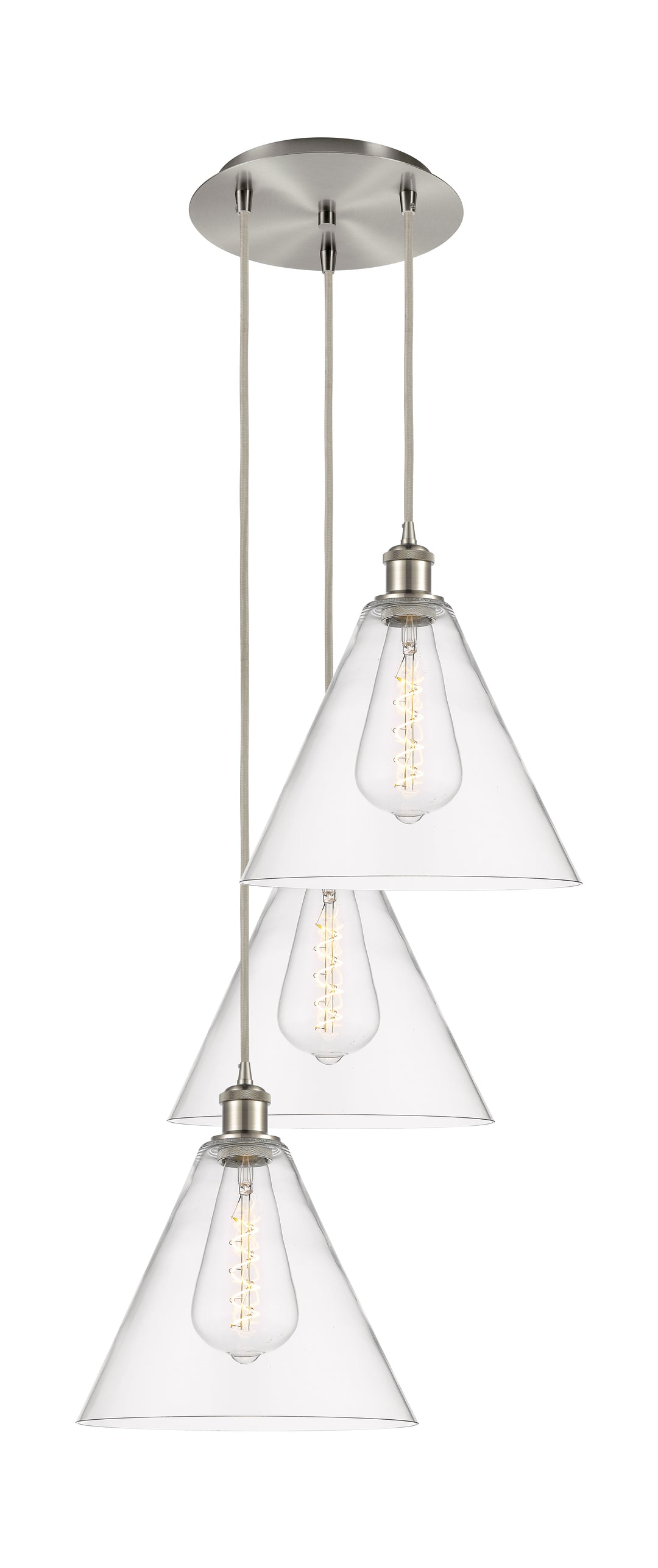 Innovations Lighting Berkshire Glass 12" Multi Pendant Pendants Innovations Lighting Brushed Satin Nickel Clear ; Glass Type: Clear 