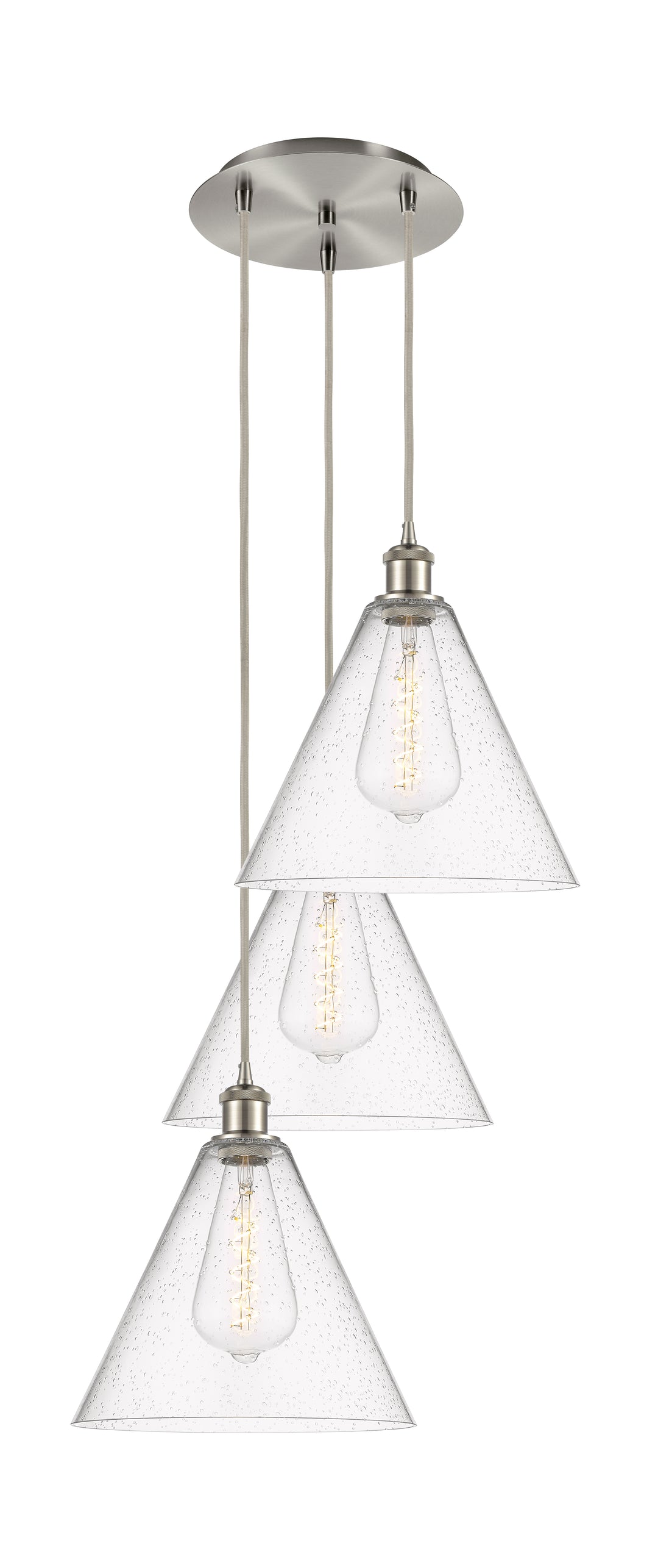 Innovations Lighting Berkshire Glass 12" Multi Pendant Pendants Innovations Lighting Brushed Satin Nickel Seedy ; Glass Type: Seeded 