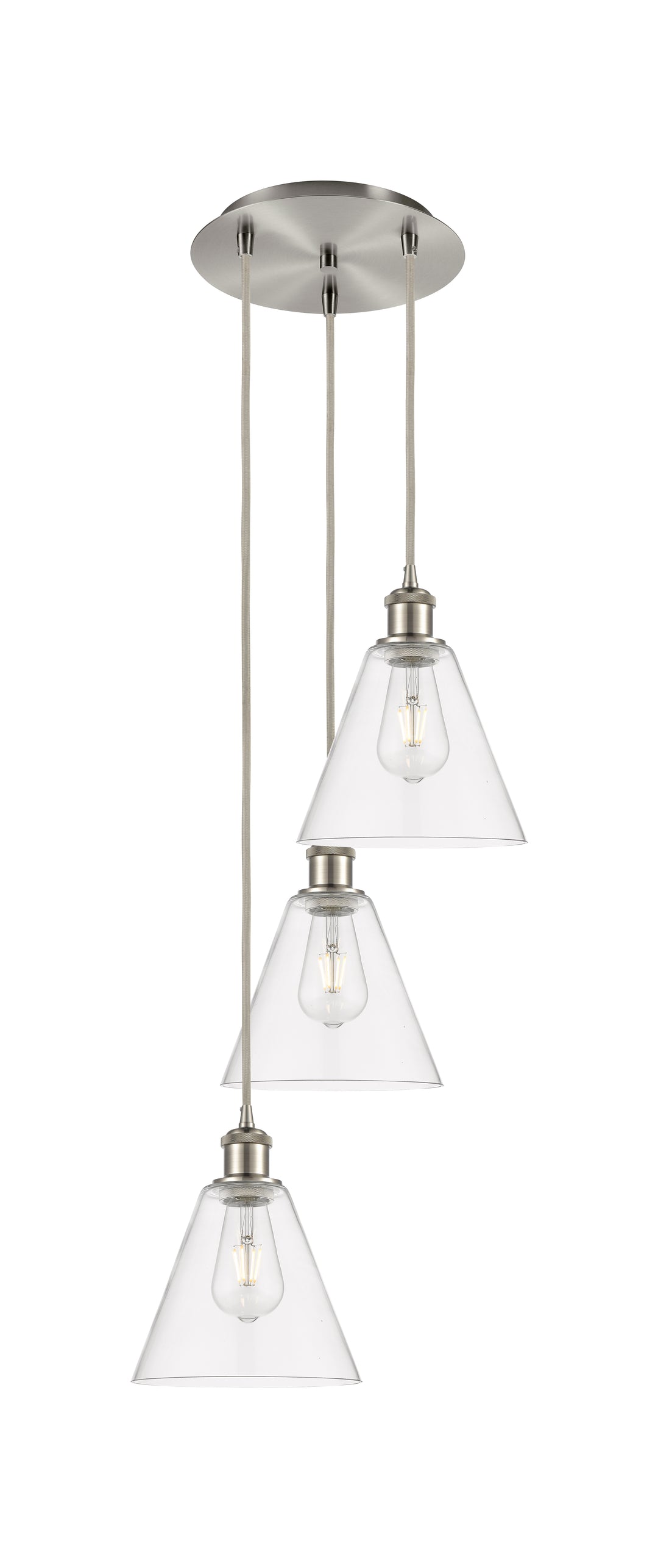 Innovations Lighting Berkshire Glass 8" Multi Pendant Pendants Innovations Lighting Brushed Satin Nickel Clear ; Glass Type: Clear 