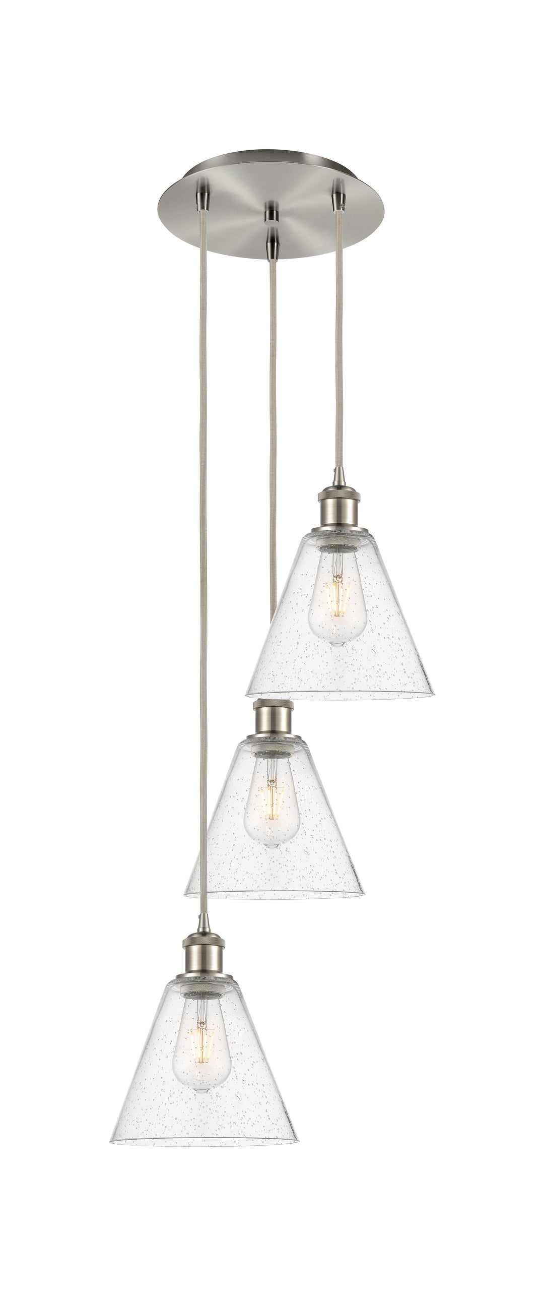 Innovations Lighting Berkshire Glass 8" Multi Pendant Pendants Innovations Lighting Brushed Satin Nickel Seedy ; Glass Type: Seeded 