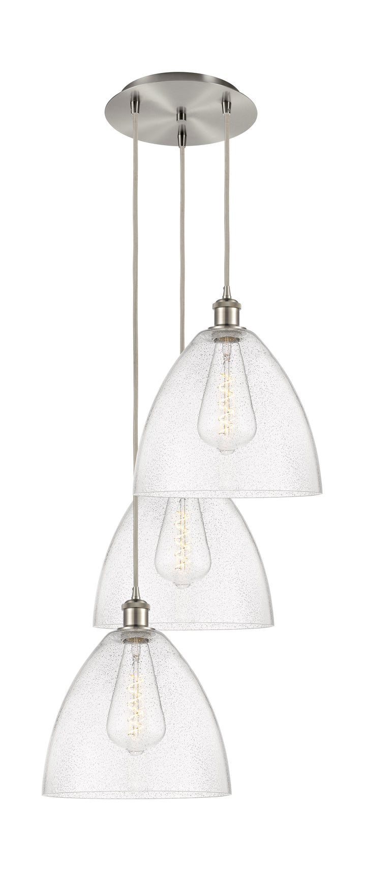 Innovations Lighting Bristol 12" Multi Pendant Pendants Innovations Lighting Brushed Satin Nickel Seedy ; Glass Type: Seeded 