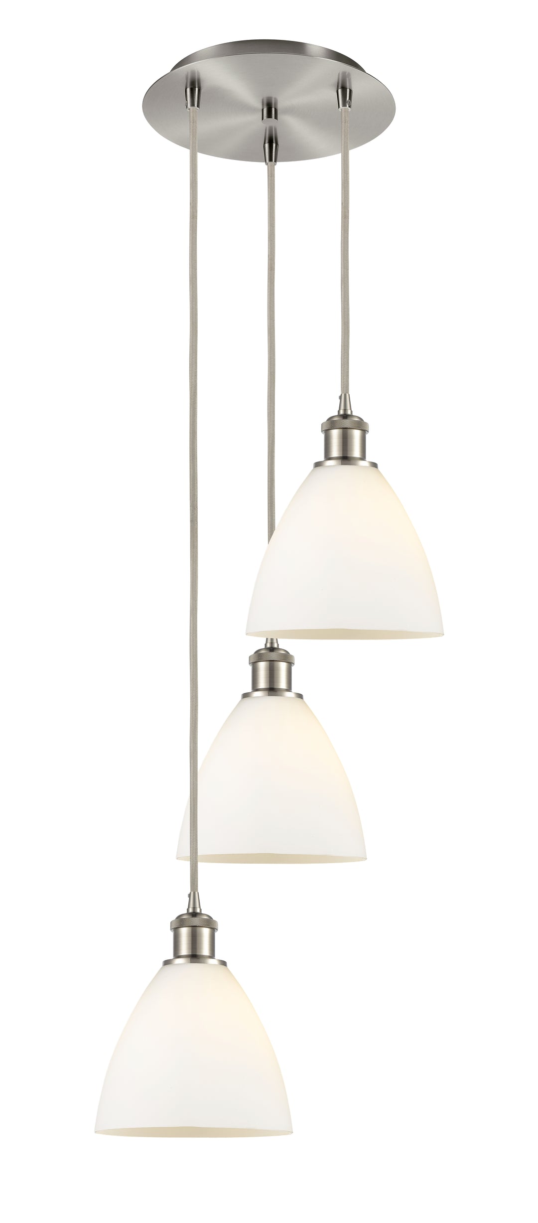 Innovations Lighting Bristol 7.5" Multi Pendant Pendants Innovations Lighting Brushed Satin Nickel Matte White ; Glass Type: White 