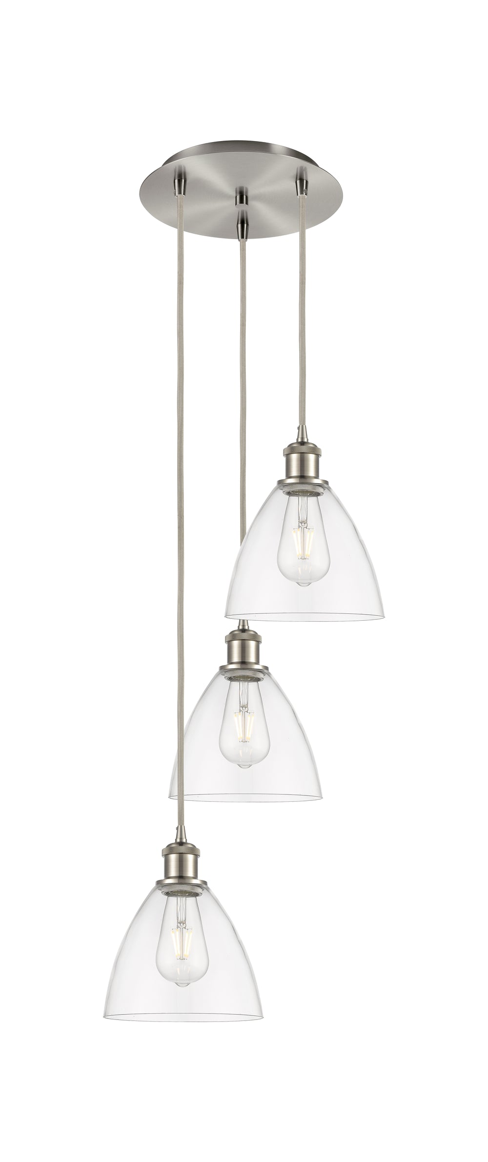 Innovations Lighting Bristol 7.5" Multi Pendant Pendants Innovations Lighting Brushed Satin Nickel Clear ; Glass Type: Clear 