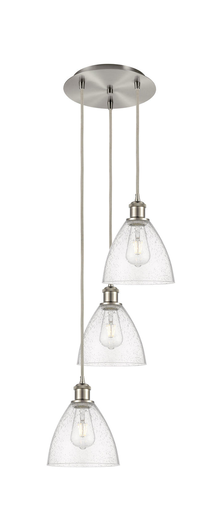 Innovations Lighting Bristol 7.5" Multi Pendant Pendants Innovations Lighting Brushed Satin Nickel Seedy ; Glass Type: Seeded 