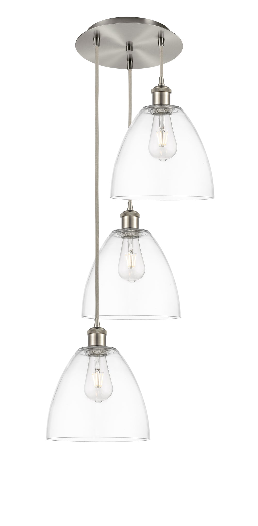 Innovations Lighting Bristol 9" Multi Pendant Pendants Innovations Lighting Brushed Satin Nickel Clear ; Glass Type: Clear 