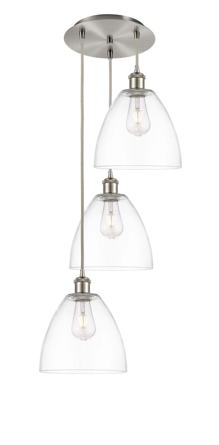 Innovations Lighting Bristol 9" Multi Pendant Pendants Innovations Lighting Brushed Satin Nickel Clear ; Glass Type: Clear 