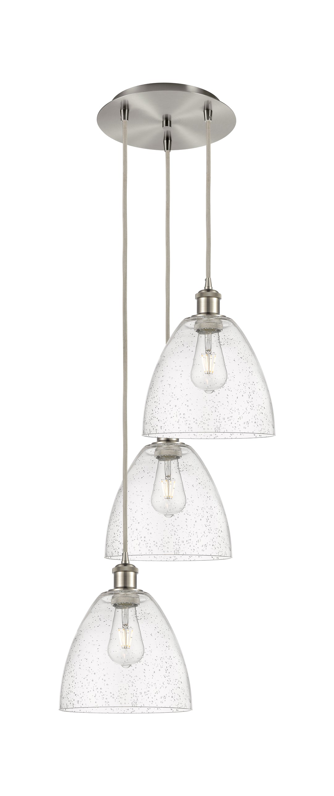 Innovations Lighting Bristol 9" Multi Pendant Pendants Innovations Lighting Brushed Satin Nickel Seedy ; Glass Type: Seeded 