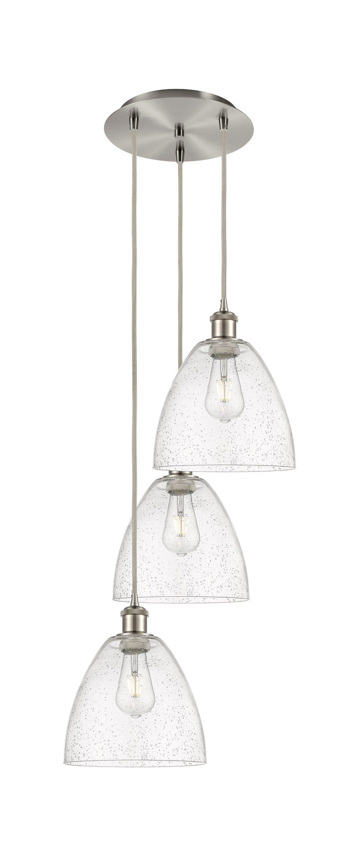 Innovations Lighting Bristol 9" Multi Pendant Pendants Innovations Lighting Brushed Satin Nickel Seedy ; Glass Type: Seeded 