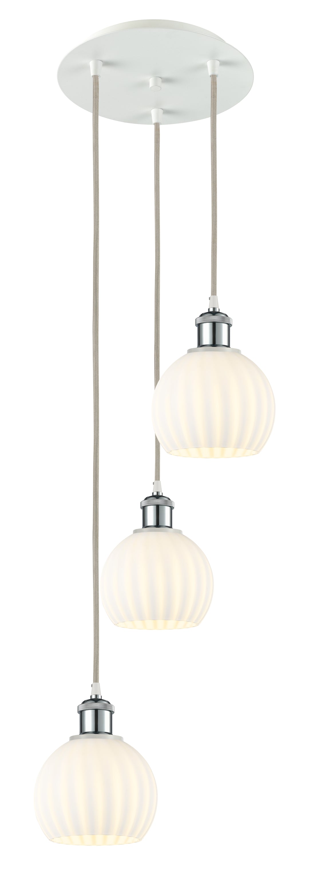 Innovations Lighting White Venetian 6" Multi Pendant - White Polished Chrome