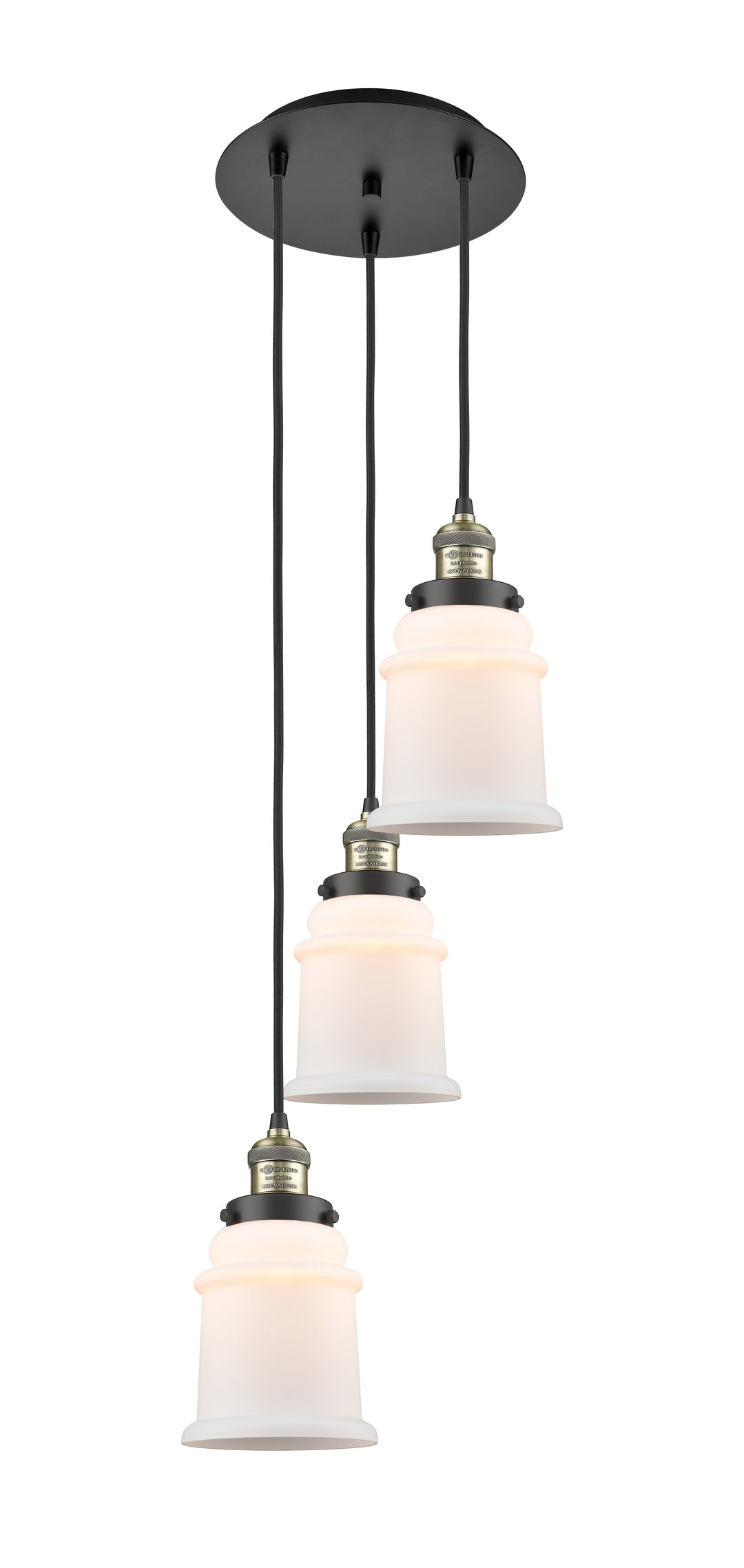 Innovations Lighting Canton 6" Multi Pendant Pendants Innovations Lighting Black Antique Brass Matte White ; Glass Type: Frosted 