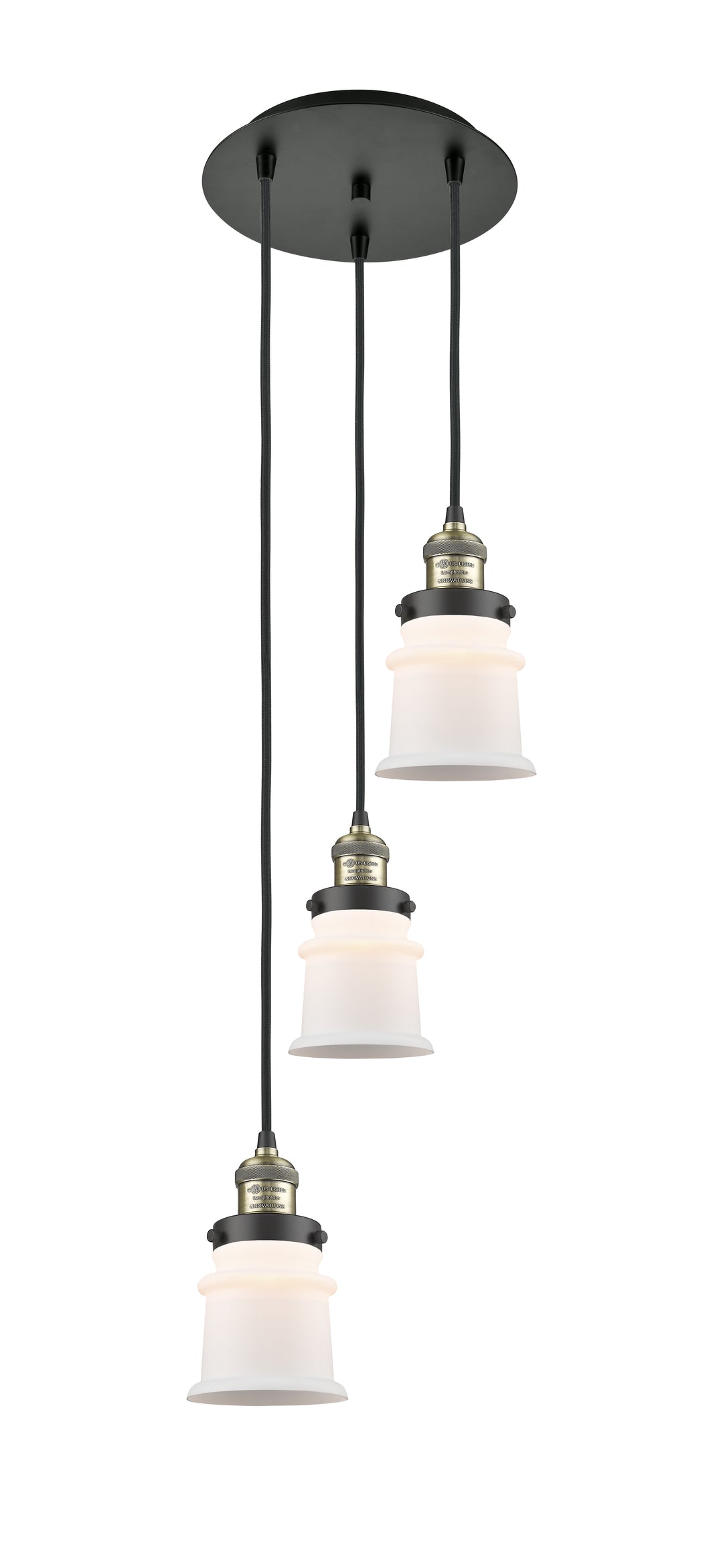 Innovations Lighting Canton 5" Multi Pendant Pendants Innovations Lighting Black Antique Brass Matte White ; Glass Type: Frosted 