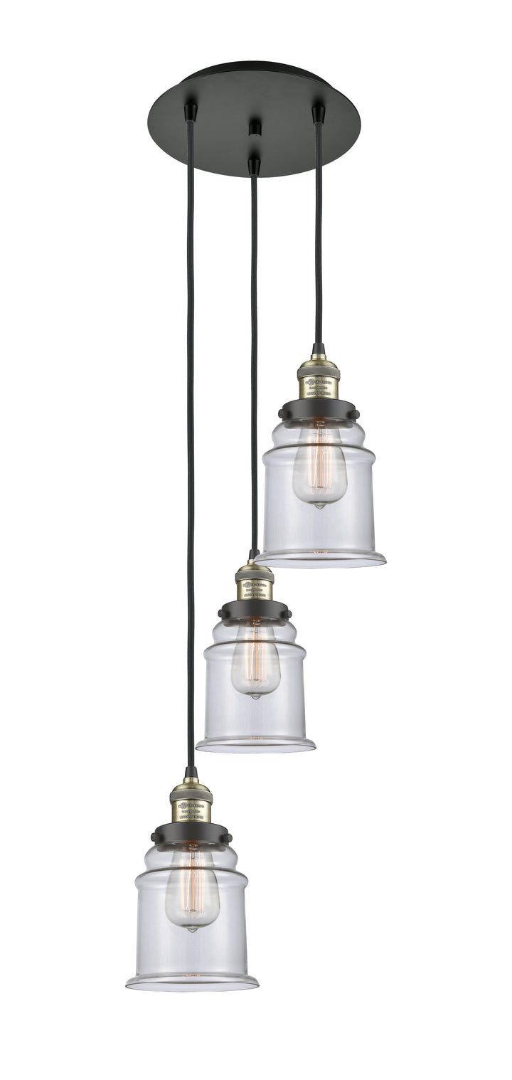 Innovations Lighting Canton 6" Multi Pendant Pendants Innovations Lighting Black Antique Brass Clear ; Glass Type: Transparent 