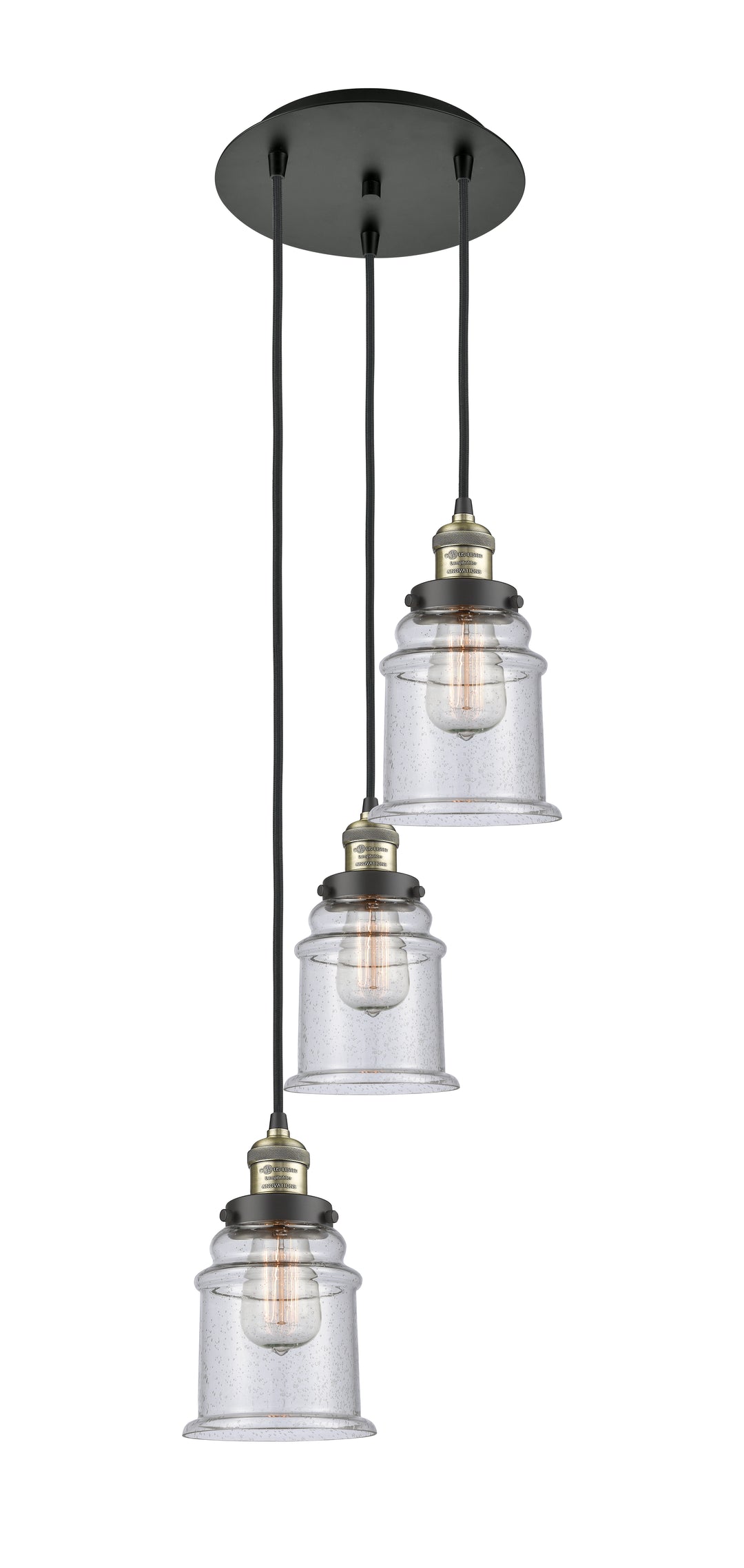 Innovations Lighting Canton 6" Multi Pendant Pendants Innovations Lighting Black Antique Brass Seedy ; Glass Type: Seedy 