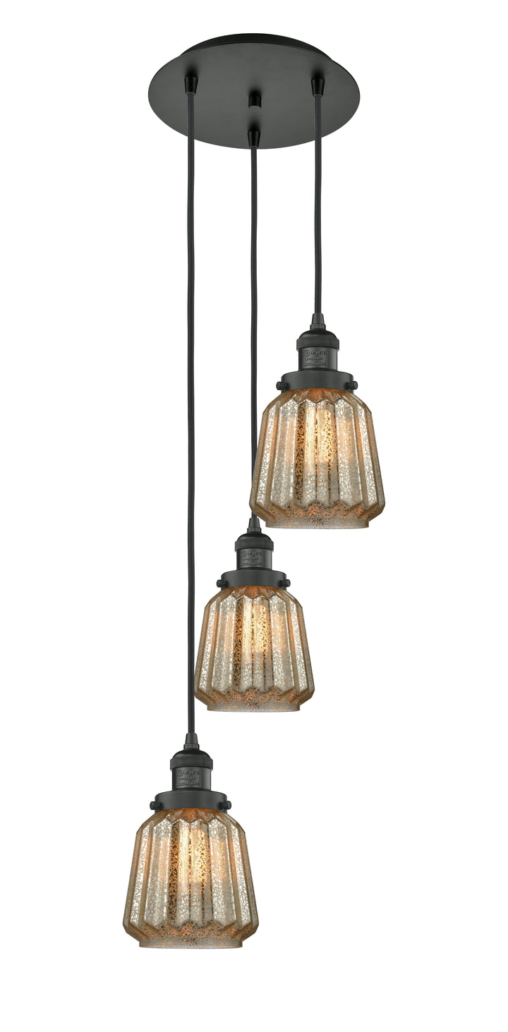 Innovations Lighting Chatham 6" Multi Pendant - Matte Black Pendants Innovations Lighting Mercury ; Glass Type: Mercury; Ribbed  