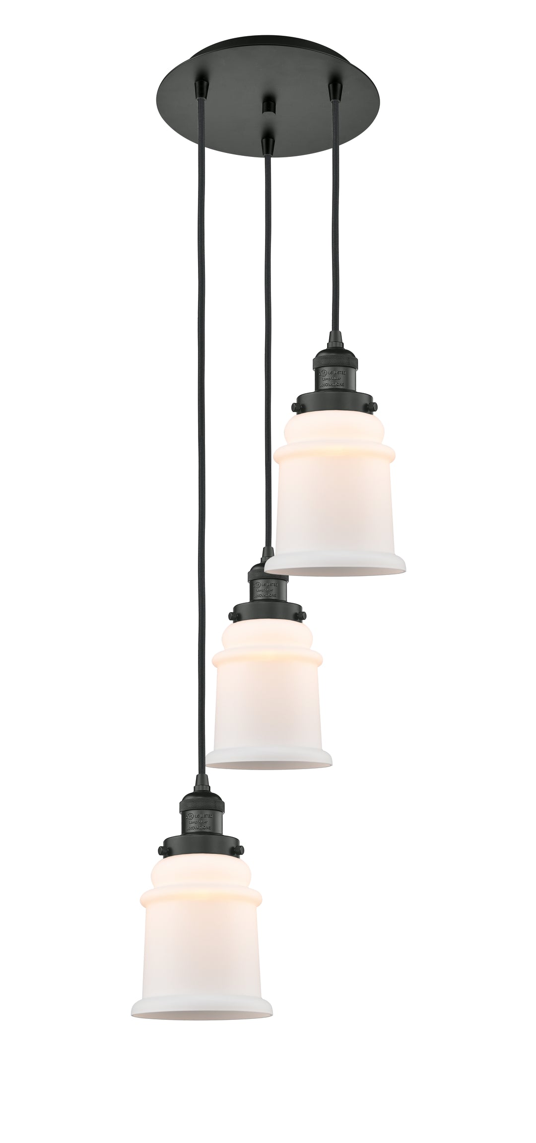 Innovations Lighting Canton 6" Multi Pendant Pendants Innovations Lighting Matte Black Matte White ; Glass Type: Frosted 