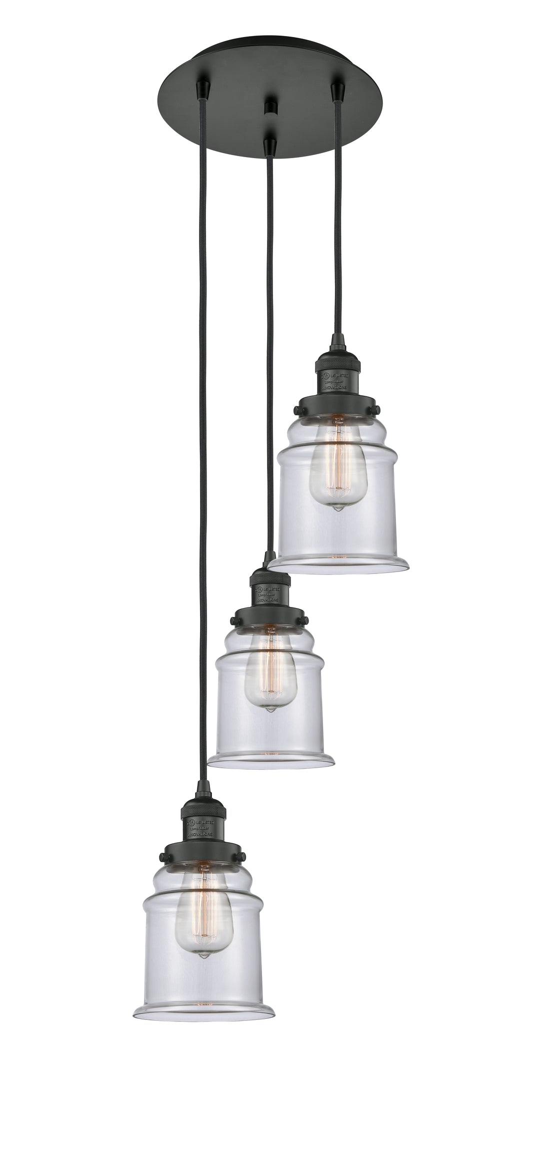 Innovations Lighting Canton 6" Multi Pendant Pendants Innovations Lighting Matte Black Clear ; Glass Type: Transparent 