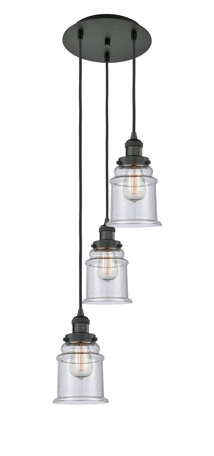 Innovations Lighting Canton 6" Multi Pendant Pendants Innovations Lighting Matte Black Seedy ; Glass Type: Seedy 