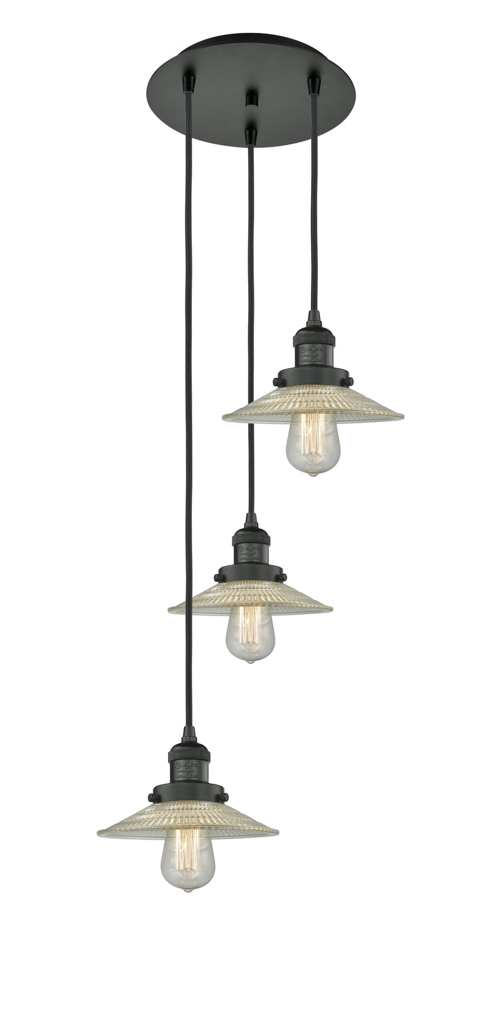 Innovations Lighting Halophane 9" Multi Pendant - Matte Black Pendants Innovations Lighting Clear Halophane ; Glass Type: Transparent  