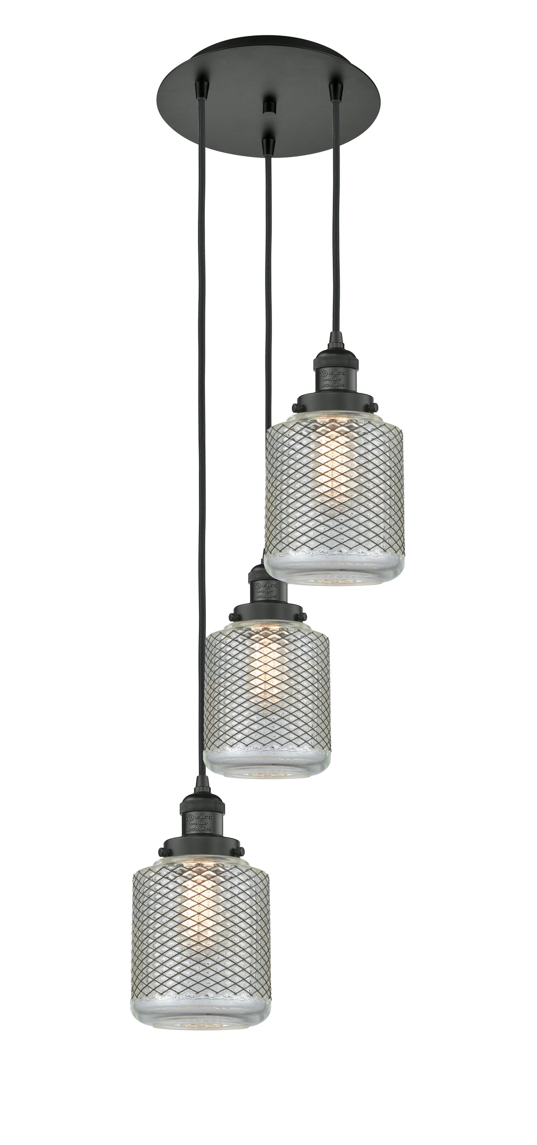 Innovations Lighting Stanton 6" Multi Pendant - Matte Black Pendants Innovations Lighting Clear Wire Mesh ; Glass Type: Transparent  