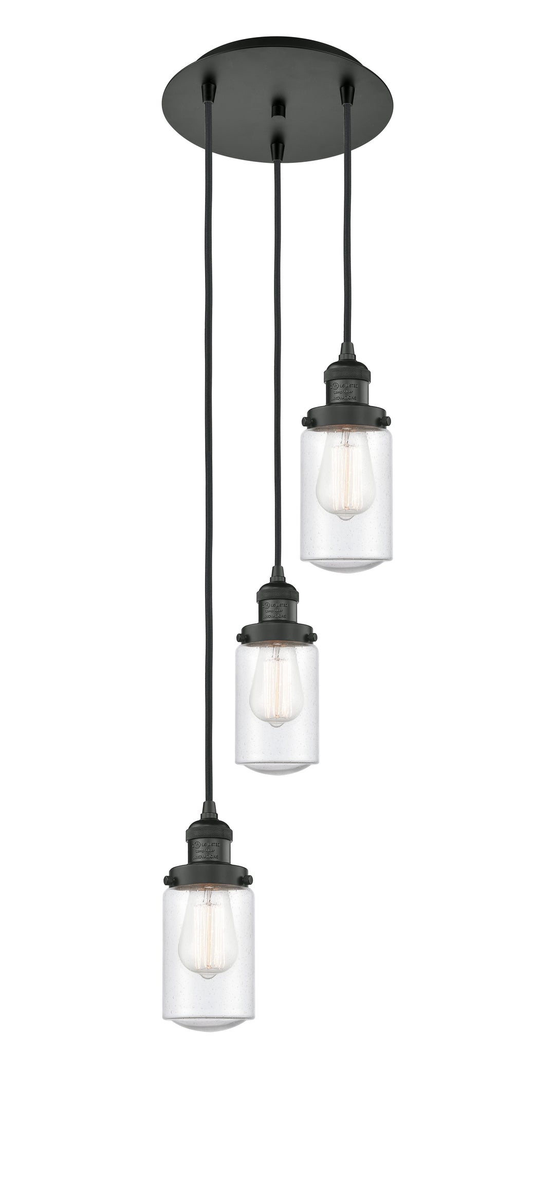 Innovations Lighting Dover 4.5" Multi Pendant - Matte Black Pendants Innovations Lighting Seedy ; Glass Type: Seedy  