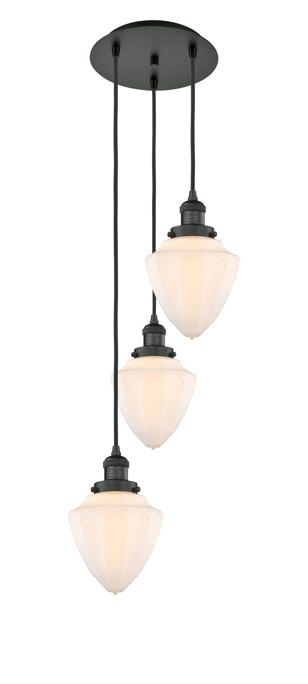 Innovations Lighting Bullet 7" Multi Pendant Pendants Innovations Lighting Matte Black Matte White ; Glass Type: Frosted 