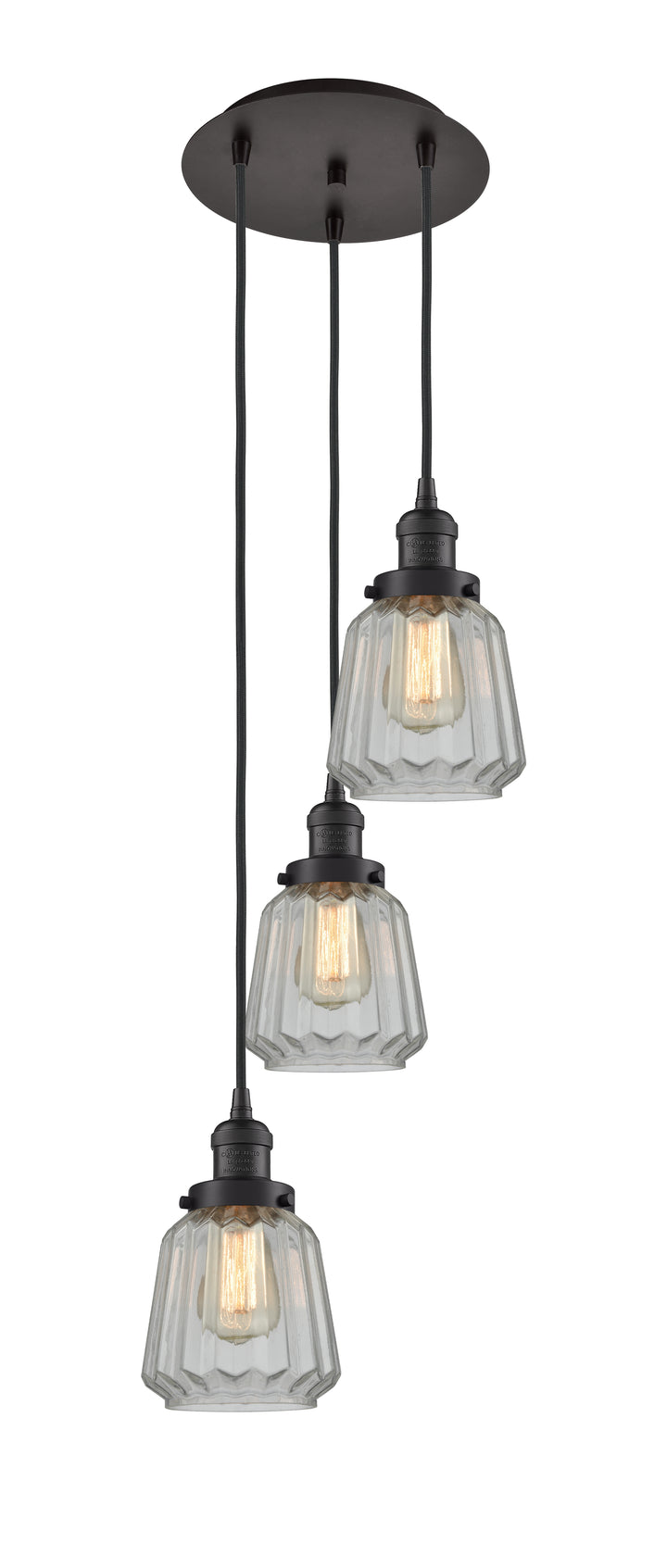 Innovations Lighting Chatham 6" Multi Pendant - Oil Rubbed Bronze Pendants Innovations Lighting Clear ; Glass Type: Transparent; Ribbed  