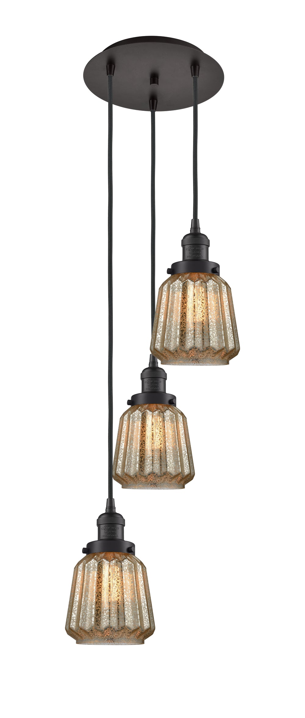 Innovations Lighting Chatham 6" Multi Pendant - Oil Rubbed Bronze Pendants Innovations Lighting Mercury ; Glass Type: Mercury; Ribbed  