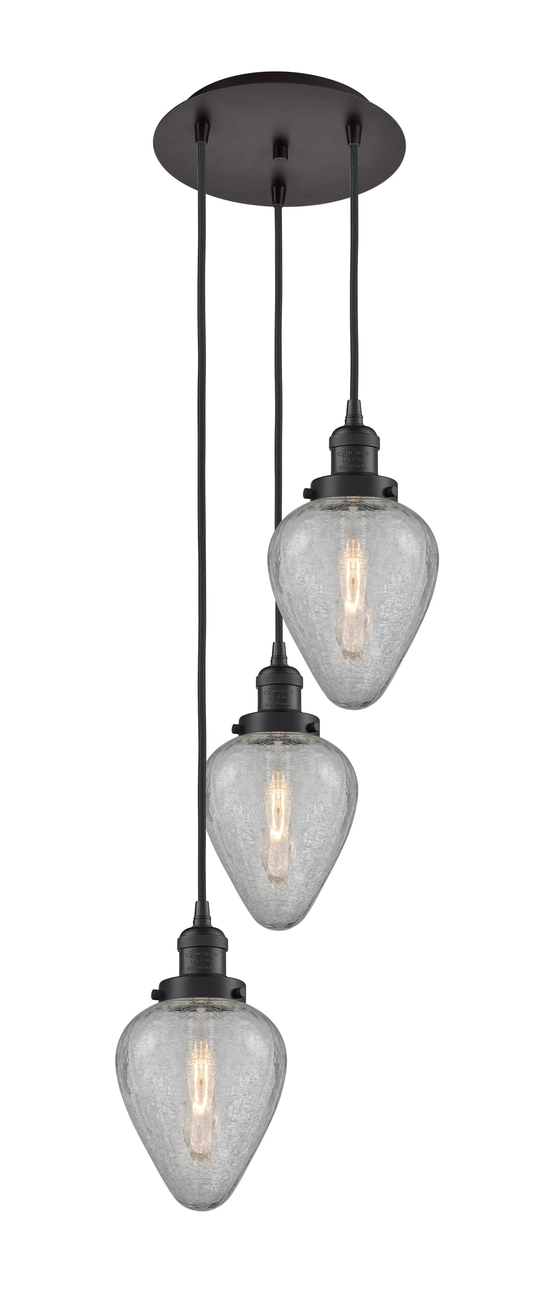 Innovations Lighting Geneseo 6" Multi Pendant - Oil Rubbed Bronze Pendants Innovations Lighting Clear Crackled ; Glass Type: Crackled  