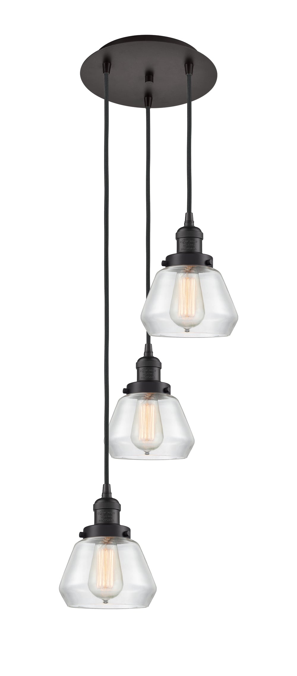 Innovations Lighting Fulton 7" Multi Pendant - Oil Rubbed Bronze Pendants Innovations Lighting Clear ; Glass Type: Transparent  