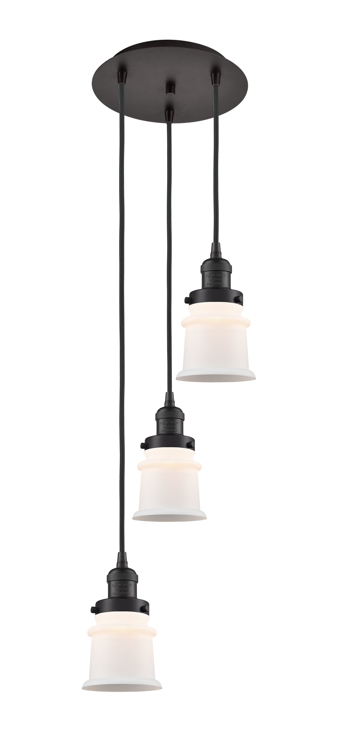 Innovations Lighting Canton 5" Multi Pendant Pendants Innovations Lighting Oil Rubbed Bronze Matte White ; Glass Type: Frosted 