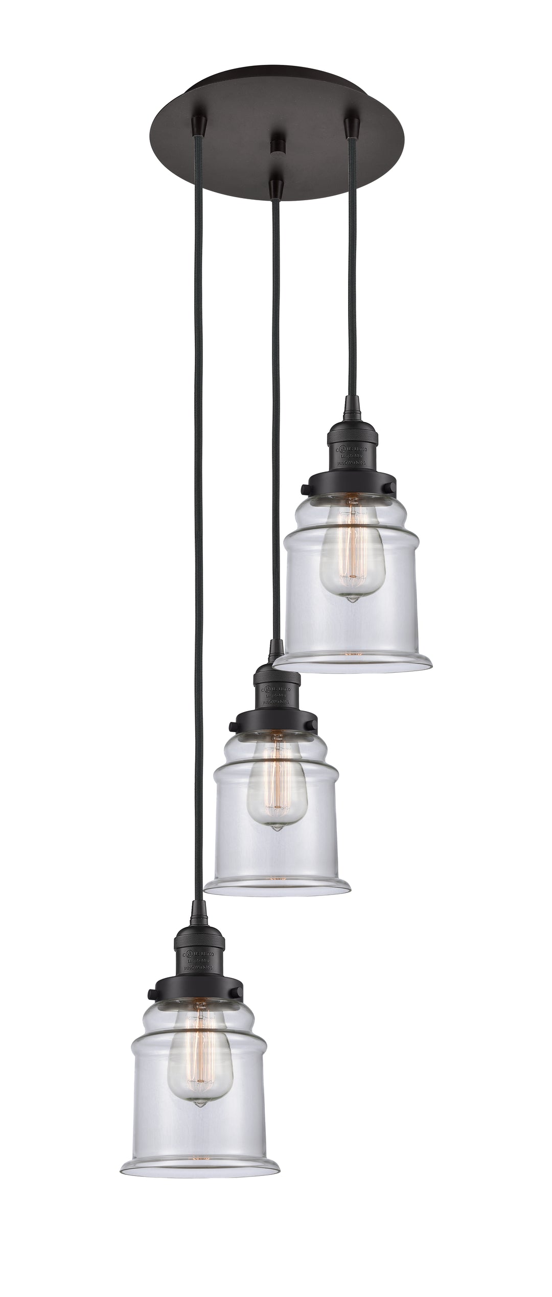 Innovations Lighting Canton 6" Multi Pendant Pendants Innovations Lighting Oil Rubbed Bronze Clear ; Glass Type: Transparent 