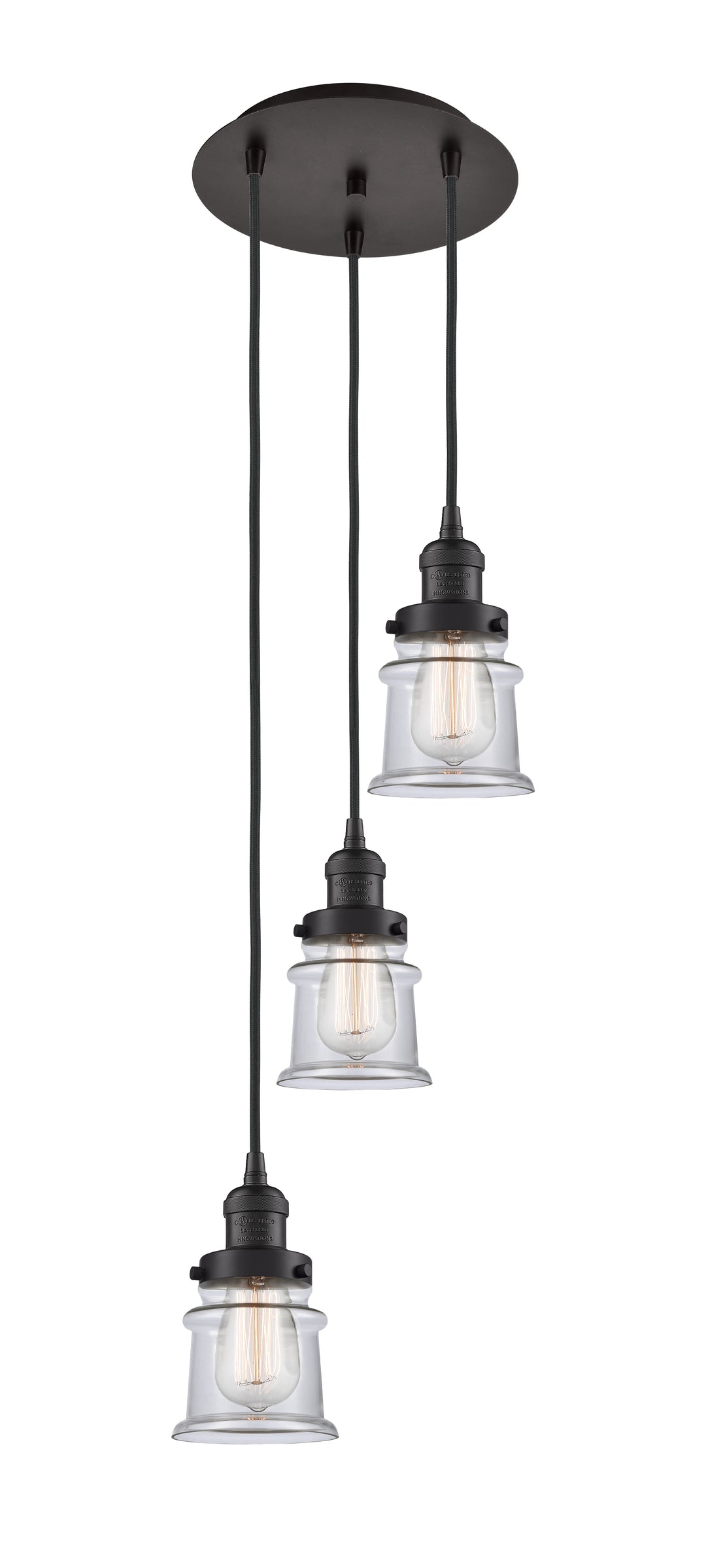 Innovations Lighting Canton 5" Multi Pendant Pendants Innovations Lighting Oil Rubbed Bronze Clear ; Glass Type: Transparent 