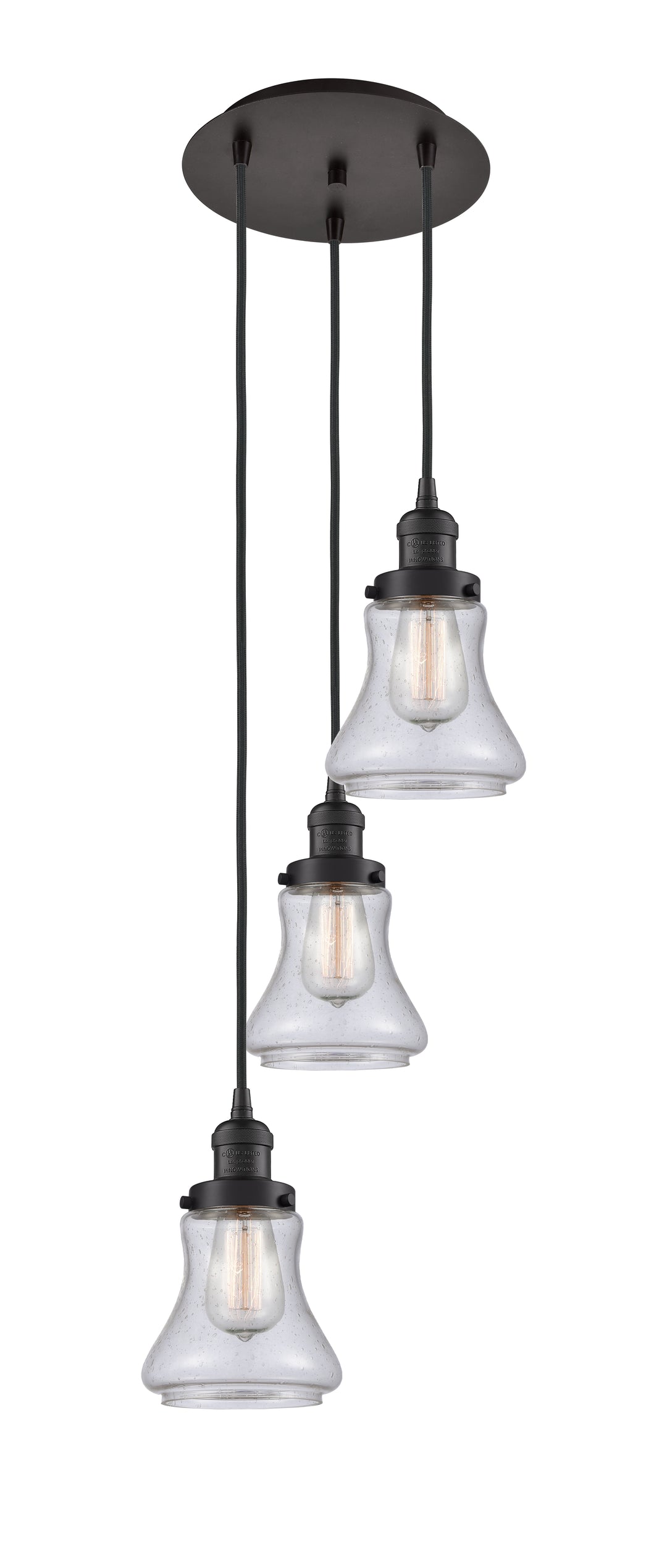 Innovations Lighting Bellmont 6" Multi Pendant Pendants Innovations Lighting Oil Rubbed Bronze Seedy ; Glass Type: Seedy 