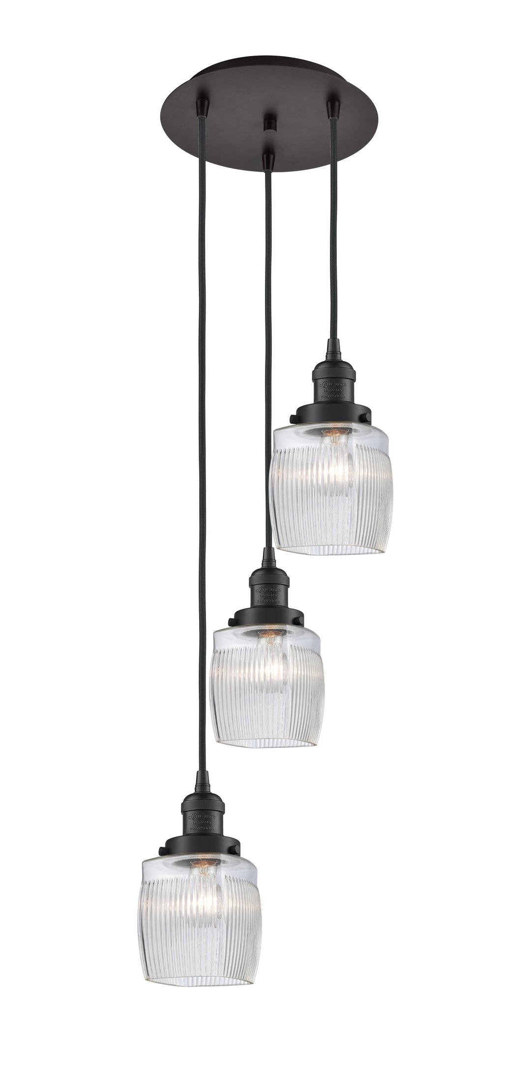 Innovations Lighting Colton 5.5" Multi Pendant - Oil Rubbed Bronze Pendants Innovations Lighting Clear Halophane ; Glass Type: Transparent; Ribbed  