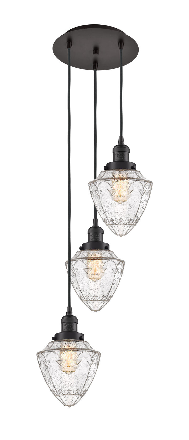 Innovations Lighting Bullet 7" Multi Pendant Pendants Innovations Lighting Oil Rubbed Bronze Seedy ; Glass Type: Seeded 