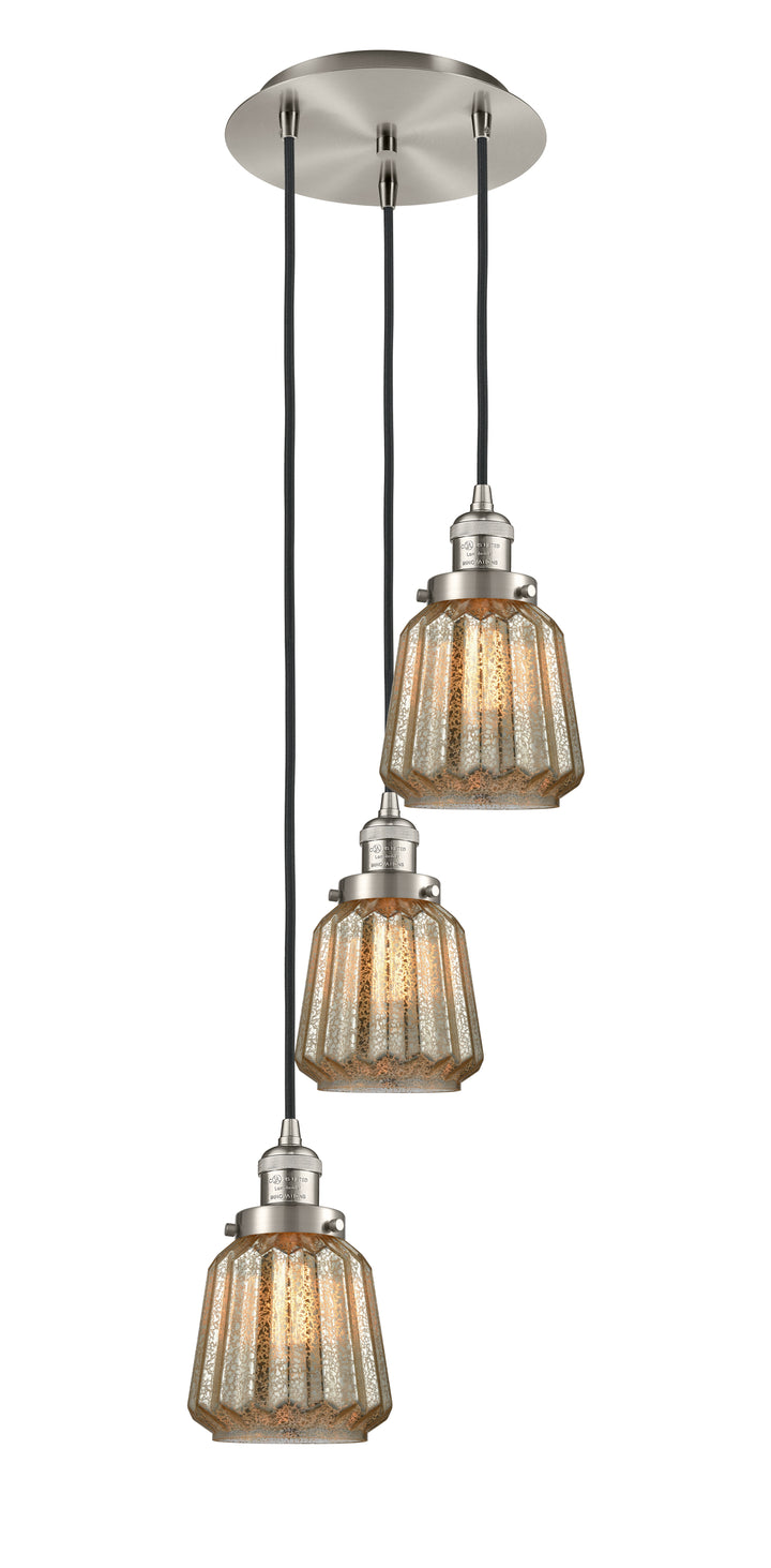 Innovations Lighting Chatham 6" Multi Pendant - Brushed Satin Nickel Pendants Innovations Lighting Mercury ; Glass Type: Mercury; Ribbed  